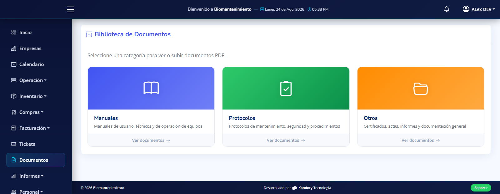 Documentos y cumplimiento en BioMantenimiento